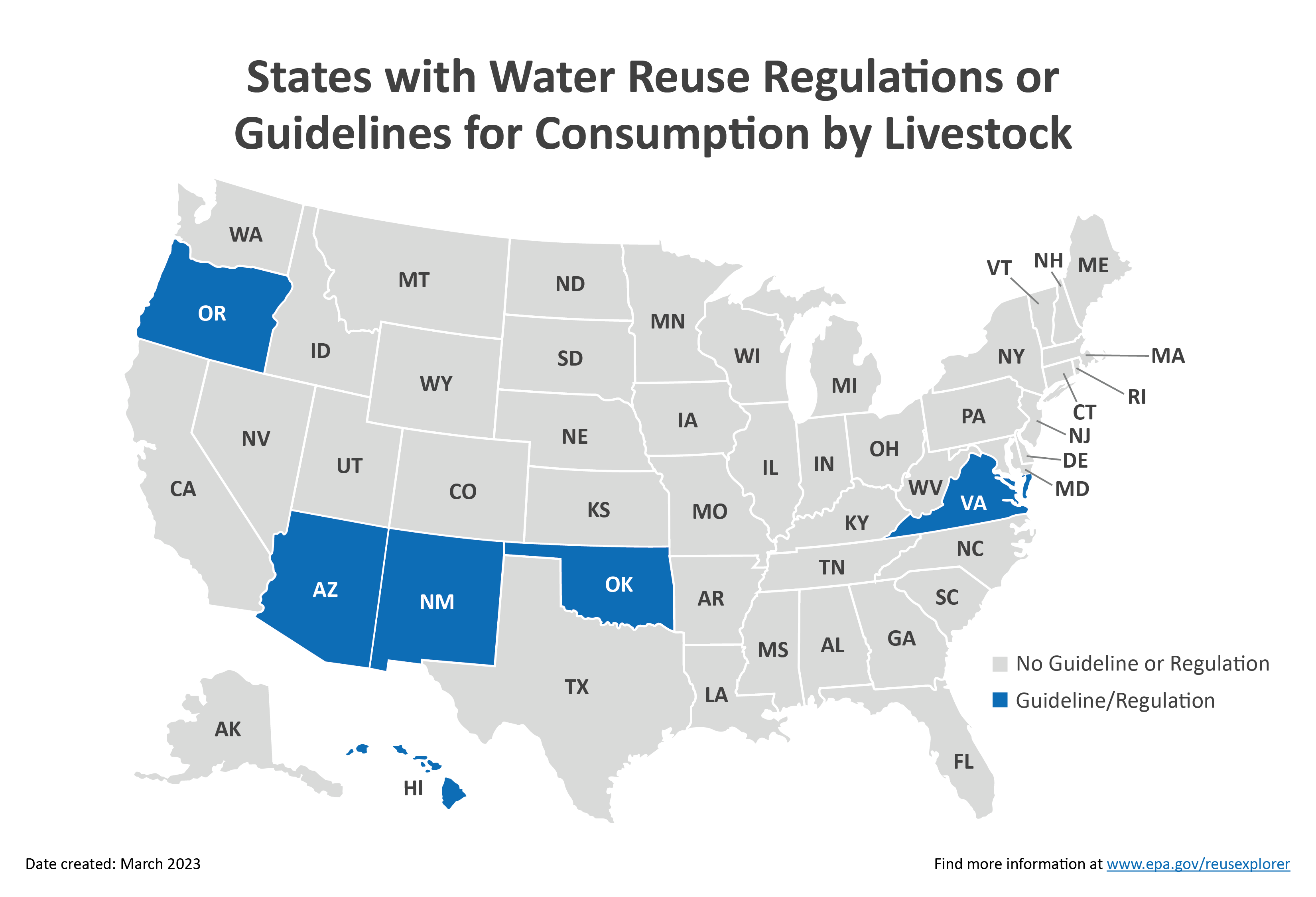 Maps of States with Water Reuse Regulations or Guidelines US EPA